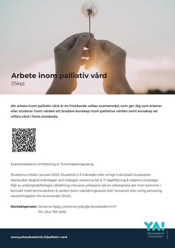 YA infoblad arbete inom palliativ vård 2024