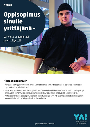 Läroavtal flyer Yrittäjät