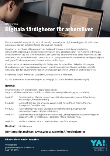 Digitala färdigheter för arbetslivet 2022