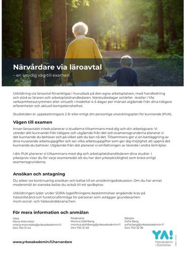 YA närvårdare via läroavtal 2023