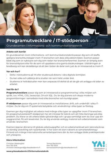 Programutvecklare  och IT stödperson 2024