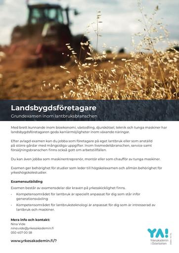 YA infoblad landsbygdsföretagare 2024