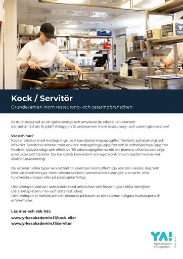 Kock, Servitör 2023